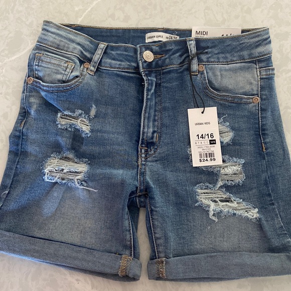 Size 14/16 Urban Kids denim shorts - Picture 1 of 3